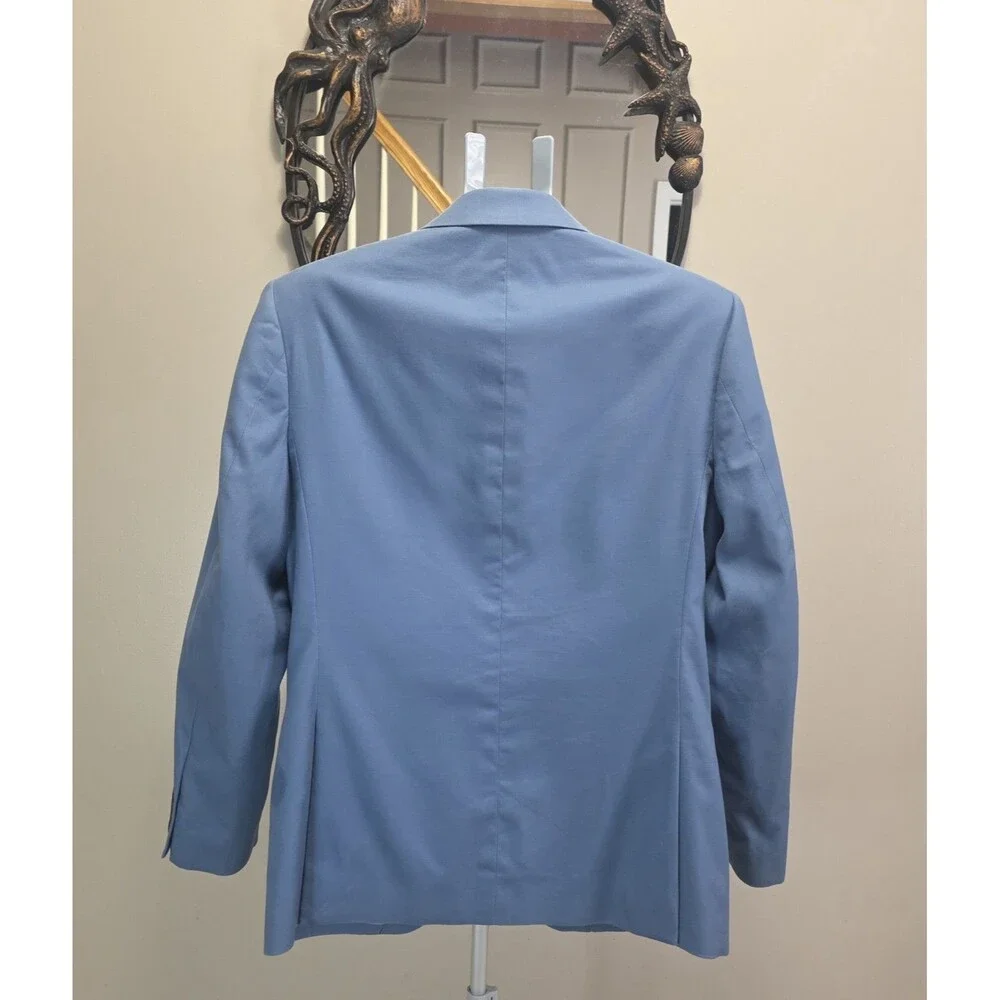 J.Crew Thompson Blazer Mens 38S Blue Cotton Stretch Two Button Sport Coat